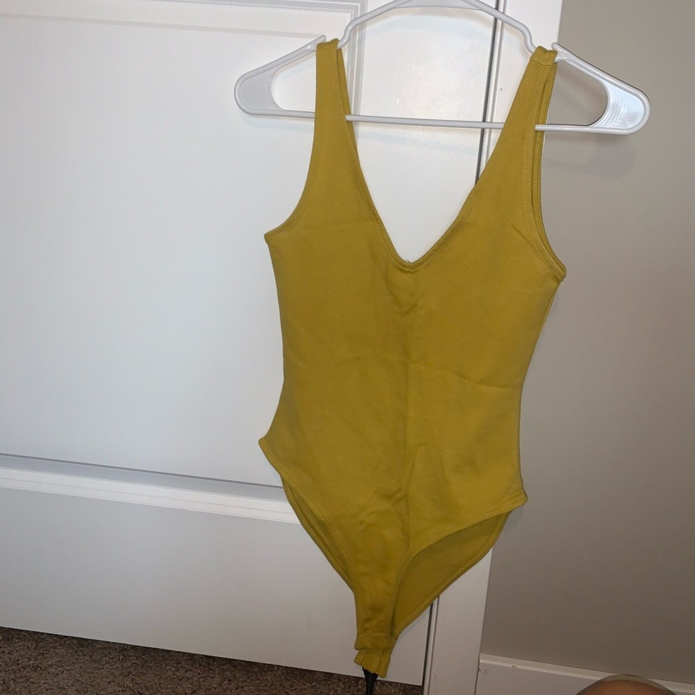 Forever 21 mustard colored body suit